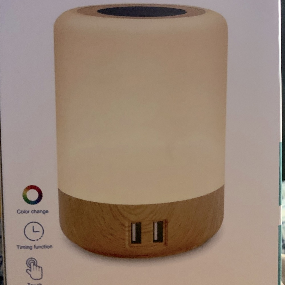 Bedside lamp with USB ports